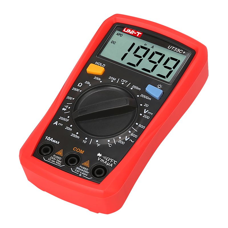 Multimetru digital UT33C+ cu măsurare temperatură, curent 10 A, afișaj 1999 - Uni-T MIE0327
