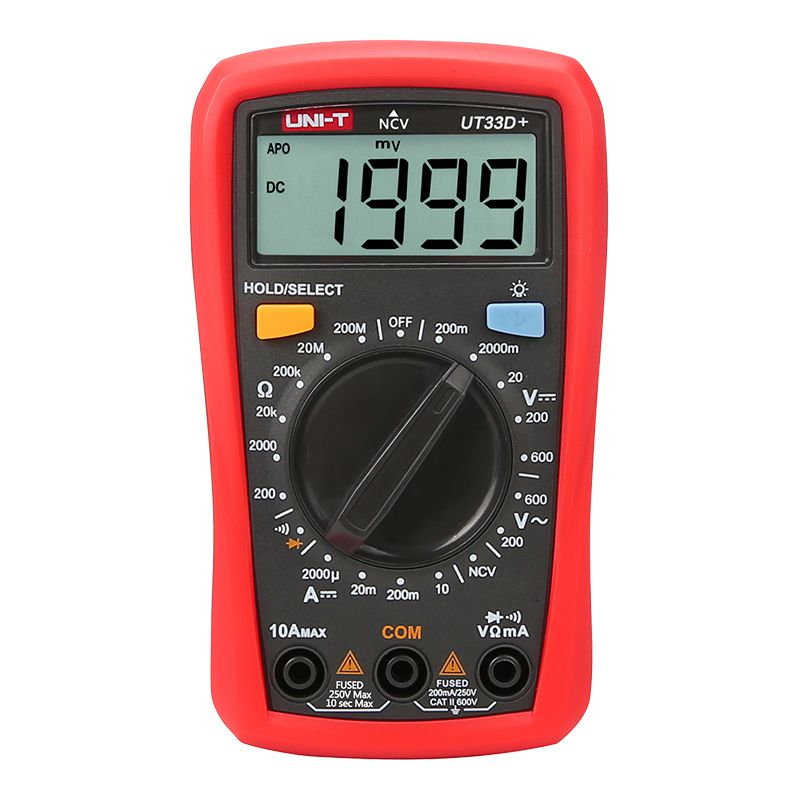 Multimetru digital UT33D+ NCV, 600 V AC, 10 A DC, afișaj 1999 - Uni-T MIE0328