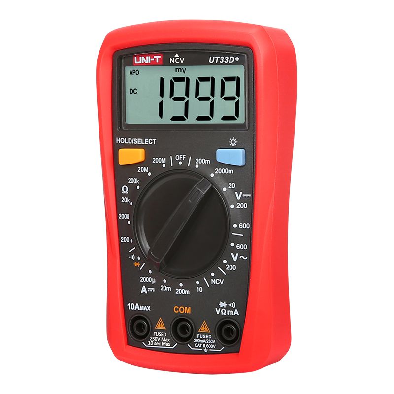 Multimetru digital UT33D+ NCV, 600 V AC, 10 A DC, afișaj 1999 - Uni-T MIE0328