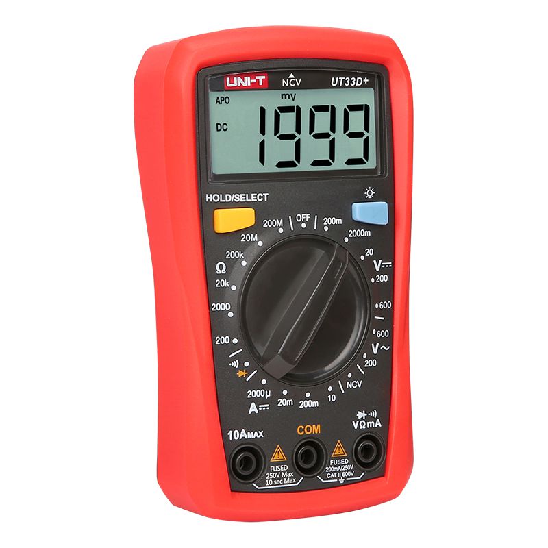 Multimetru digital UT33D+ NCV, 600 V AC, 10 A DC, afișaj 1999 - Uni-T MIE0328