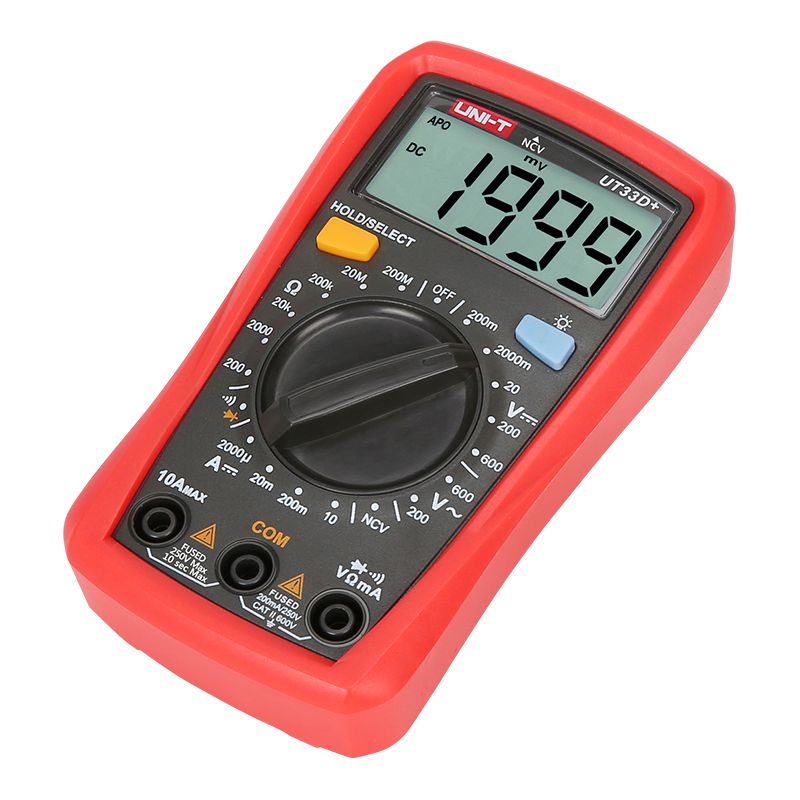 Multimetru digital UT33D+ NCV, 600 V AC, 10 A DC, afișaj 1999 - Uni-T MIE0328
