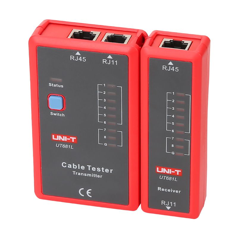 Tester cabluri UT681L pentru RJ45 și RJ11 cu transmițător și receptor Uni-T MIE0346