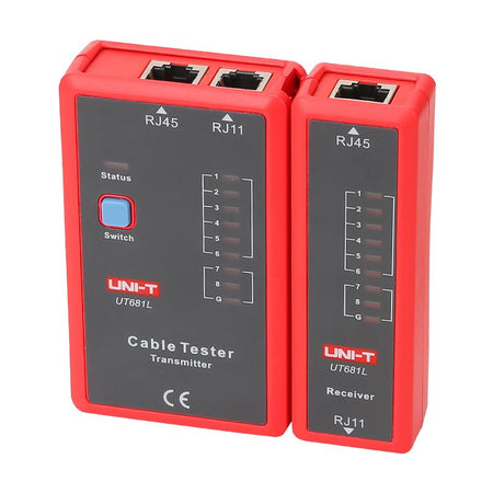 Tester cabluri UT681L pentru RJ45 și RJ11 cu transmițător și receptor Uni-T MIE0346