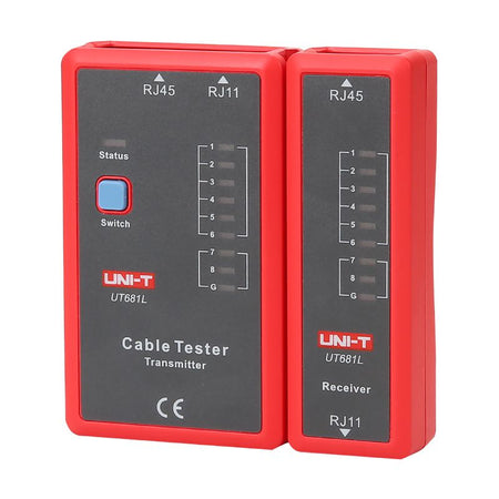 Tester cabluri UT681L pentru RJ45 și RJ11 cu transmițător și receptor Uni-T MIE0346
