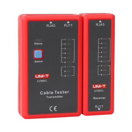 Tester cabluri UT681L pentru RJ45 și RJ11 cu transmițător și receptor Uni-T MIE0346