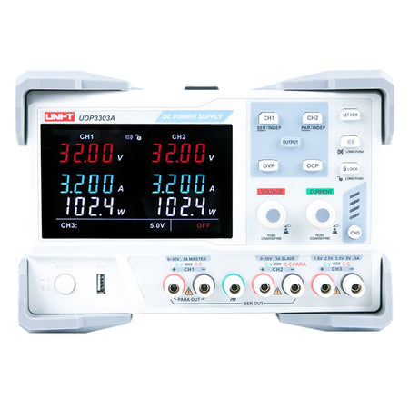 Sursă de laborator UDP3303A, 2 canale 0-30 V / 0-3 A, 195 W, canal auxiliar 1,8 / 2,5 / 3,3 / 5,0 V Uni-T MIE0372