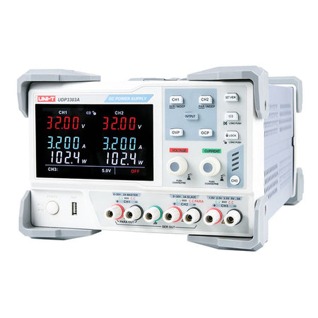 Sursă de laborator UDP3303A, 2 canale 0-30 V / 0-3 A, 195 W, canal auxiliar 1,8 / 2,5 / 3,3 / 5,0 V Uni-T MIE0372