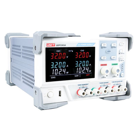Sursă de laborator UDP3303A, 2 canale 0-30 V / 0-3 A, 195 W, canal auxiliar 1,8 / 2,5 / 3,3 / 5,0 V Uni-T MIE0372