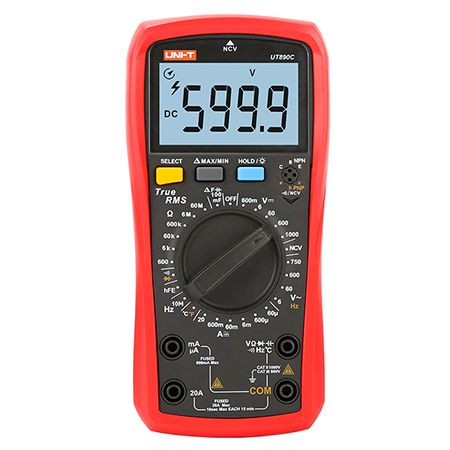 Multimetru digital UT890C NCV True RMS, măsurare până la 1000 V DC și 20 A, citire maximă 6000 - Uni-T MIE0398