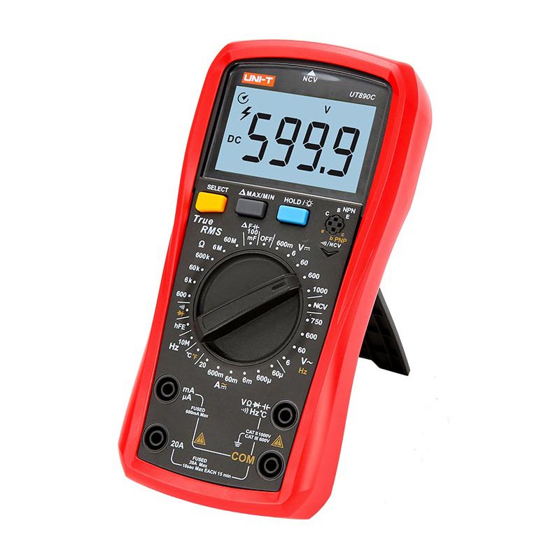 Multimetru digital UT890C NCV True RMS, măsurare până la 1000 V DC și 20 A, citire maximă 6000 - Uni-T MIE0398