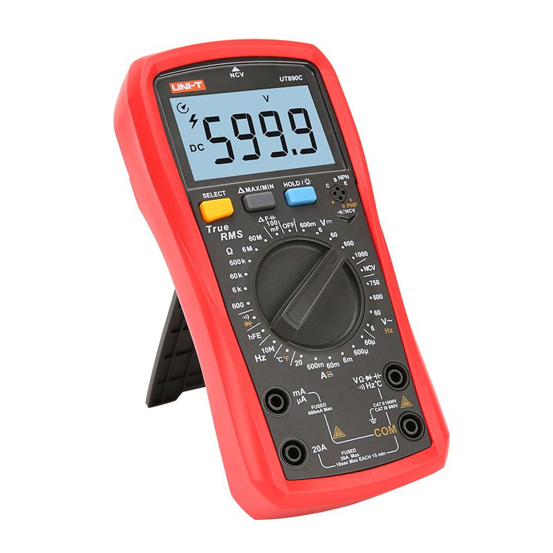 Multimetru digital UT890C NCV True RMS, măsurare până la 1000 V DC și 20 A, citire maximă 6000 - Uni-T MIE0398