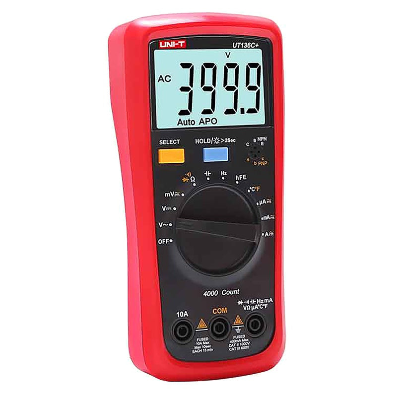 Multimetru digital universal UT136C+ 1000 V DC, 10 A, citire 4000 - Uni-T MIE0399