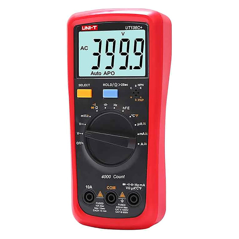Multimetru digital universal UT136C+ 1000 V DC, 10 A, citire 4000 - Uni-T MIE0399