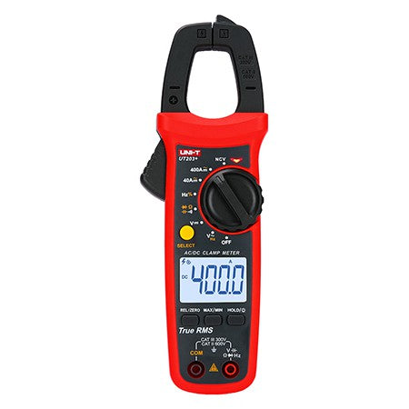 Clampmetru UT203+ cu măsurare 400 A, True-RMS și 600 V, fălci 28 mm Uni-T MIE0402