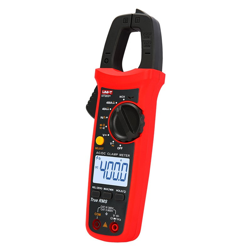 Clampmetru UT203+ cu măsurare 400 A, True-RMS și 600 V, fălci 28 mm Uni-T MIE0402