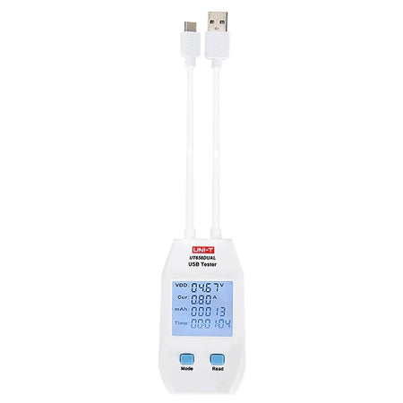 Tester USB UT658DUAL pentru măsurare tensiune 3 V-9 V și curent 0-3 A, cu afișaj LCD - Uni-T MIE0415