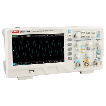 Osciloscop digital 2 canale 100 MHz UTD2102CEX+ cu 1 GS/s și memorie 64 kpts, afișaj 7" Uni-T MIE0442