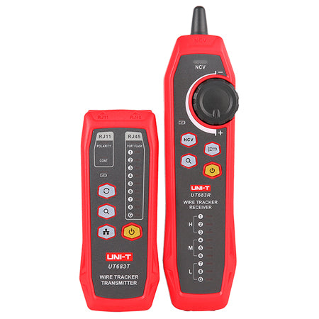Tester continuitate cablu UT683KIT cu lungime test 3000 m și emițător 8 V CC Uni-T MIE0457