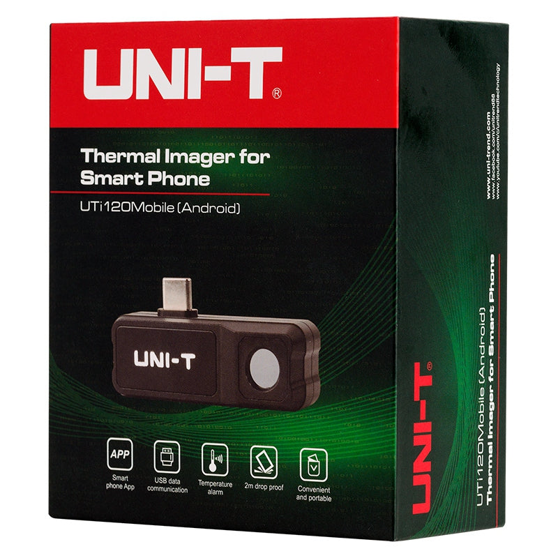 Camera termoviziune UTI120MOBILE, rezoluție IR 120 × 90 px și câmp vizual 50° × 38° - Uni-T MIE0473
