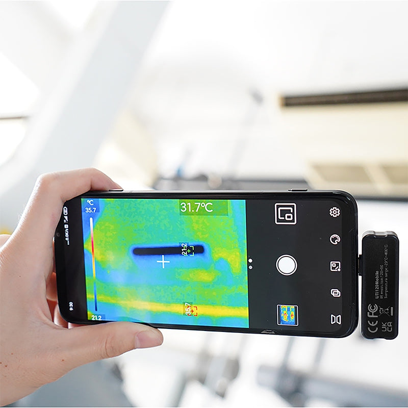 Camera termoviziune UTI120MOBILE, rezoluție IR 120 × 90 px și câmp vizual 50° × 38° - Uni-T MIE0473