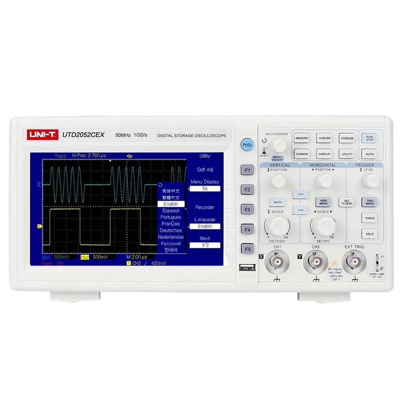 Osciloscop UTD2052CEX+ 50 MHz, 2 canale, 1 GS/s - Uni-T MIE0479