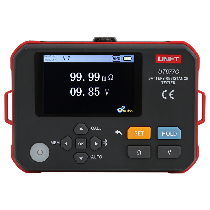 Tester rezistență baterie UT677C cu afișaj 3,5'' și stocare 5.000 intrări Uni-T MIE0510