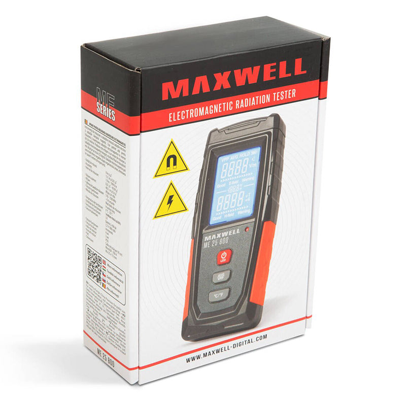 Multimetru radiație electromagnetică cu măsurare V/m și µT, afișaj LCD MAXWELL MIE25800