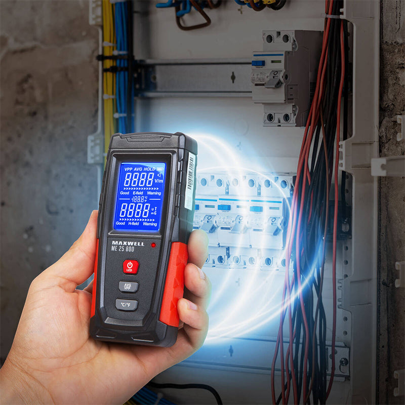 Multimetru radiație electromagnetică cu măsurare V/m și µT, afișaj LCD MAXWELL MIE25800