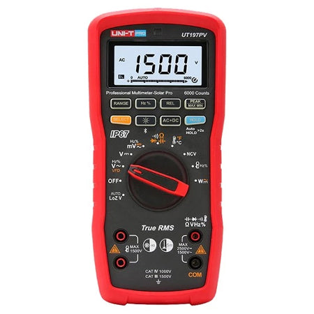 Multimetru digital portabil True RMS, IP67, AC 1500 V/DC 2500 V, CAT IV 1000 V Uni-T MIEUT197PV