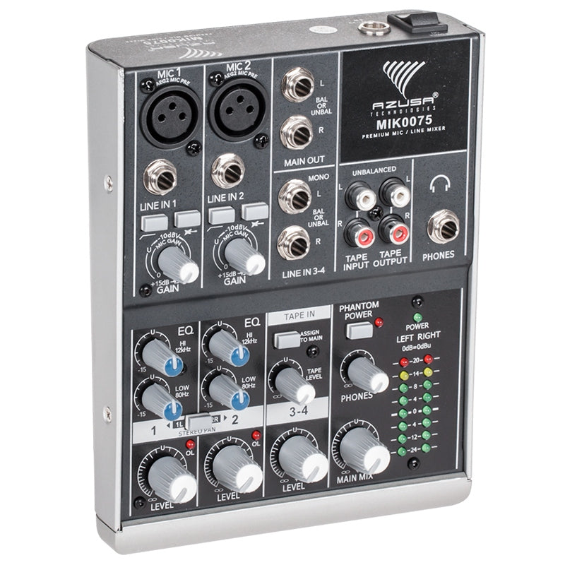 Mixer audio 4 canale cu răspuns 20 Hz - 20 kHz Azusa MIK0075