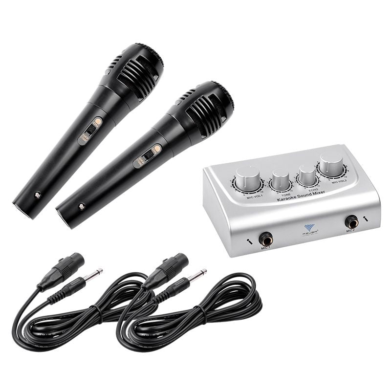 Mixer karaoke cu 2 intrări microfon și efect de ecou Azusa MIK0115