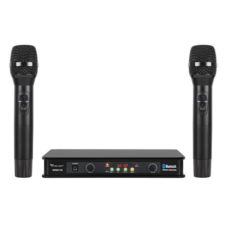 Stație cu 2 microfoane wireless VHF cu receptor în banda 174 - 216 MHz și rază de 50 m Azusa MIK0138