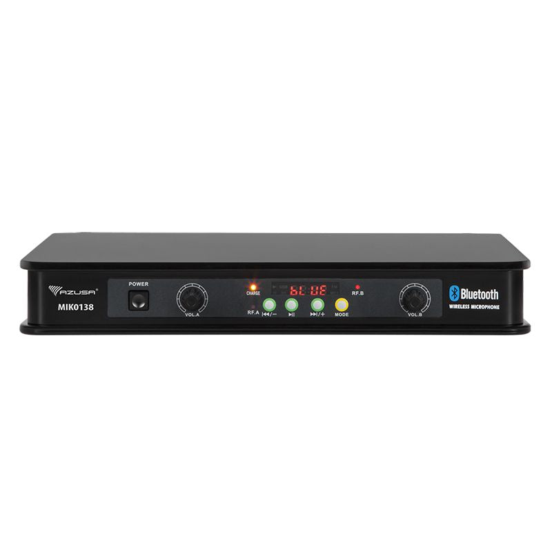 Stație cu 2 microfoane wireless VHF cu receptor în banda 174 - 216 MHz și rază de 50 m Azusa MIK0138