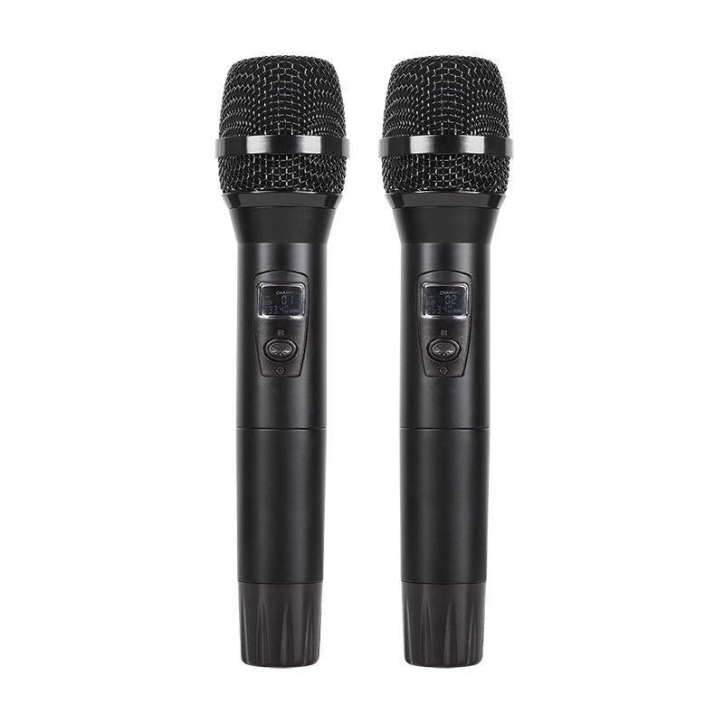 Stație cu 2 microfoane wireless VHF cu receptor în banda 174 - 216 MHz și rază de 50 m Azusa MIK0138