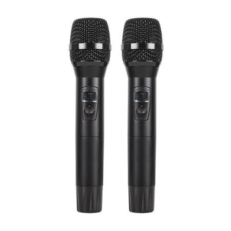 Stație cu 2 microfoane wireless VHF cu receptor în banda 174 - 216 MHz și rază de 50 m Azusa MIK0138