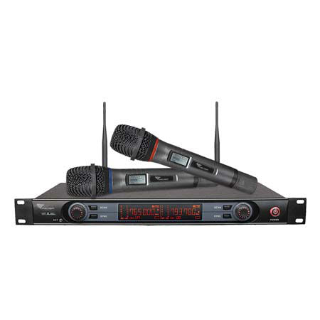 Stație UHF cu 2 microfoane cu 2 canale și rază 80 m AZUSA MIK2052