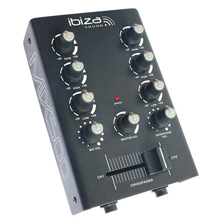 Mixer audio cu 2 canale, microfon, crossfader - Ibiza Sound MIX500