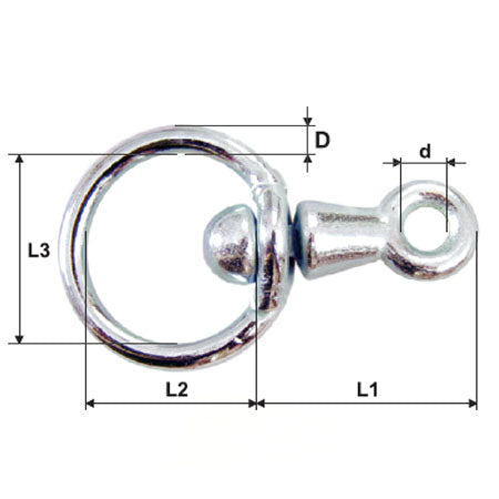Articulație inel-inel/tijă 6 mm, 36×35 mm, 9×43 mm MK MK-OKR06