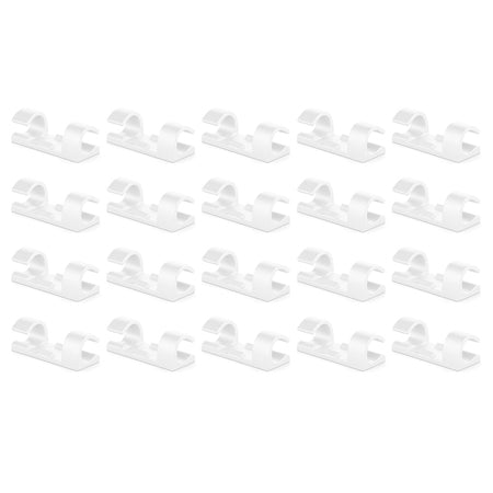 Set 20 cleme autoadezive albe pentru fixarea cablurilor MK5535