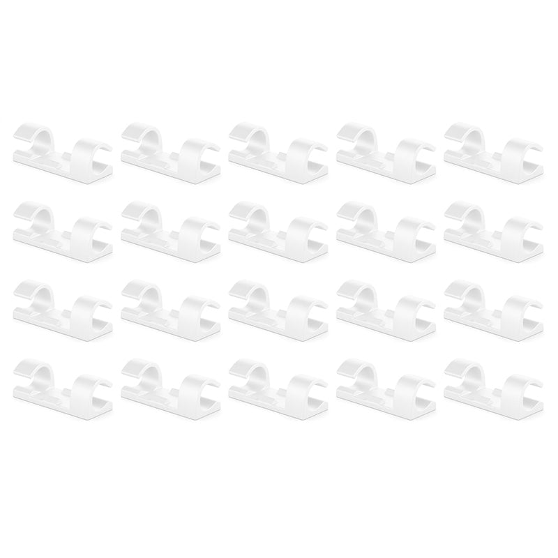 Set 20 cleme autoadezive albe pentru fixarea cablurilor MK5535