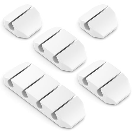Set suporturi autoadezive pentru cabluri, 5 bucăți, culoare albă MK5539