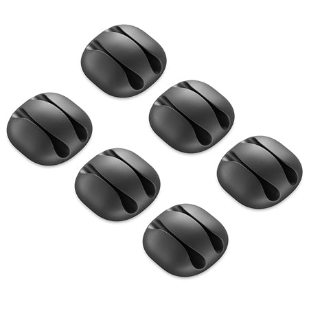 Set 6 cleme autoadezive negre pentru câte 2 cabluri MK5541