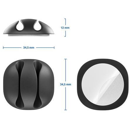 Set 6 cleme autoadezive negre pentru câte 2 cabluri MK5541