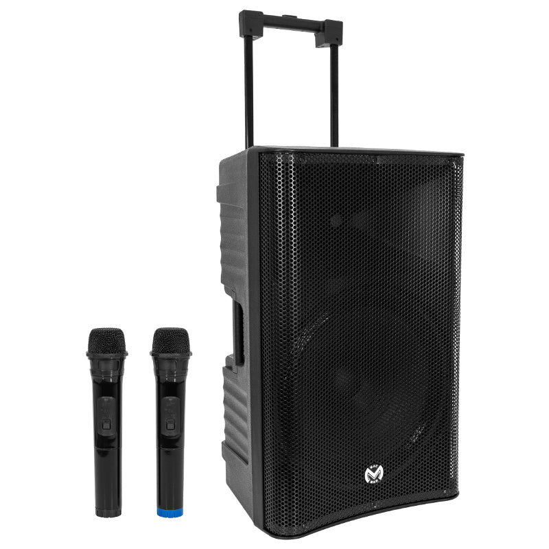 Boxă portabilă 15 inch, 300 W RMS, 2 microfoane wireless, bluetooth, Mac Mah MOBILEPRO15