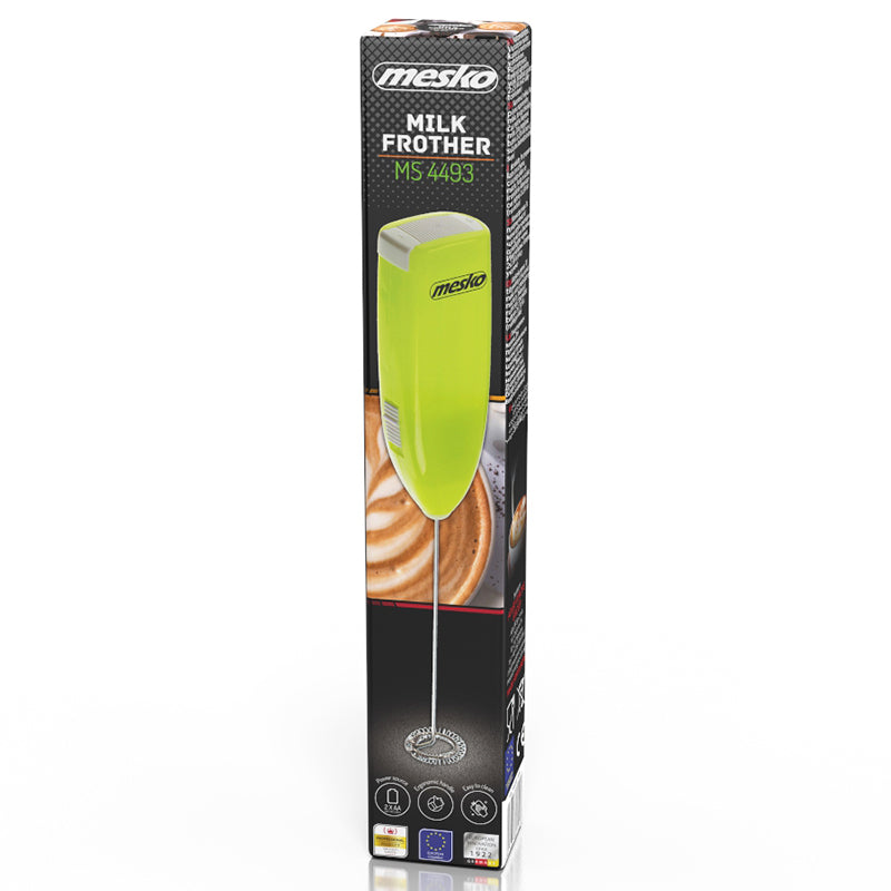 Spumator de lapte verde cu baterii și tel din oțel inoxidabil Mesko MS4493G