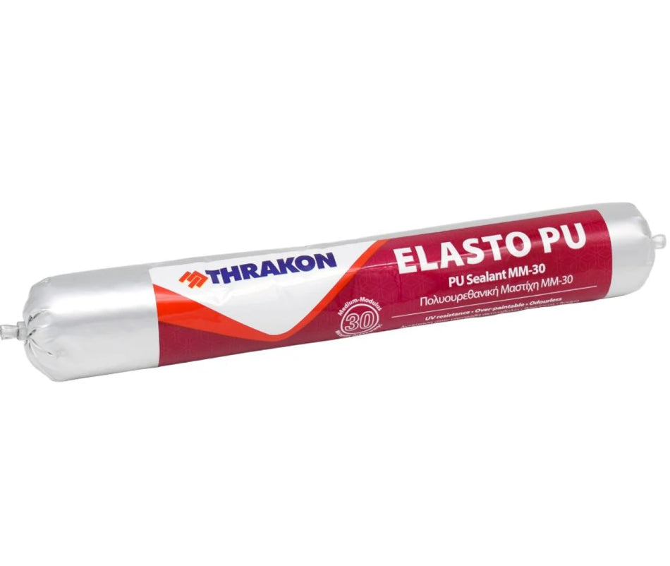 Mastic poliuretanic de etanșare Thrakon Elasto PU, alb, 600 ml