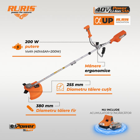 Motocoasa Pe Acumulator Ruris Rr3845e