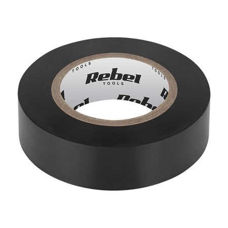 Bandă izolatoare neagră de 19 mm × 18,29 m cu grosime de 0,13 mm Rebel NAR0415