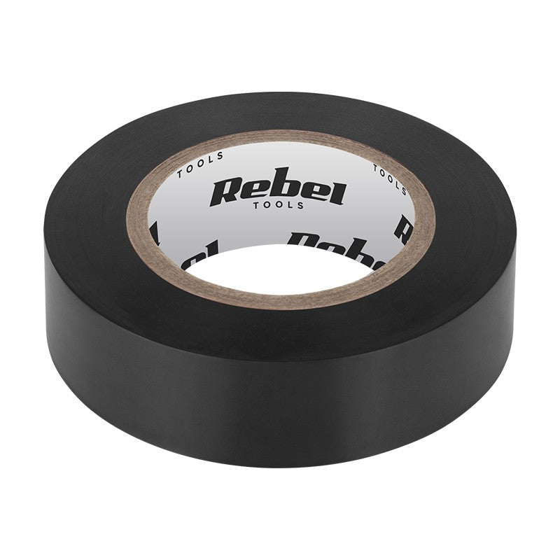 Bandă izolatoare neagră de 19 mm × 18,29 m cu grosime de 0,13 mm Rebel NAR0415