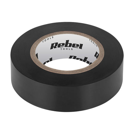 Bandă izolatoare neagră de 19 mm × 18,29 m cu grosime de 0,13 mm Rebel NAR0415